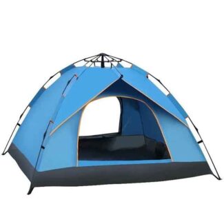 Automatic pop-up camping tent with waterproof fabric and mesh windows for 2–4 people